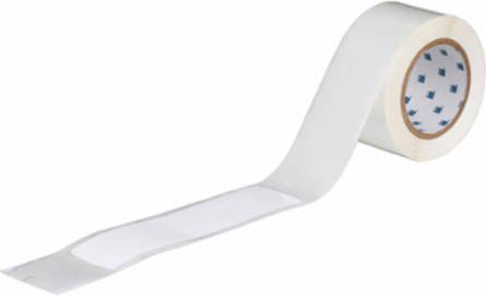 ToughStripe® Floor Marking Tape Dashes - Polyester, Solid Color, White, 2" x 8"