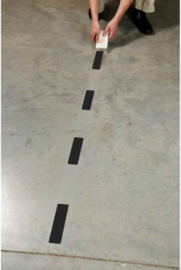 ToughStripe® Floor Marking Tape Dashes - Polyester, Solid Color, Black, 2" x 8"