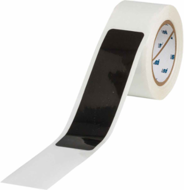 ToughStripe® Floor Marking Tape Dashes - Polyester, Solid Color, Black, 2" x 8"