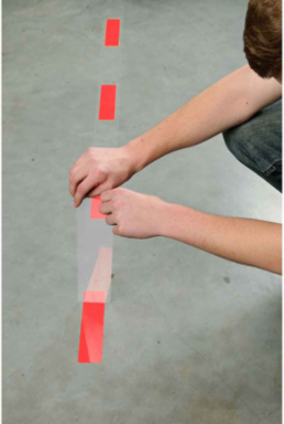 ToughStripe® Floor Marking Tape Dashes - Polyester, Solid Color, Red, 2" x 8"