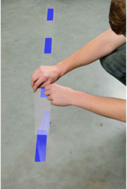 ToughStripe® Floor Marking Tape Dashes - Polyester, Solid Color, Black, 2" x 8"