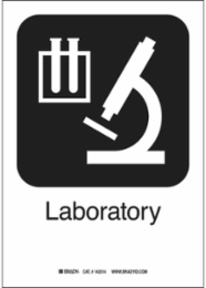 Laboratory Sign, 10" H x 7" W x 0.035" D, Aluminum