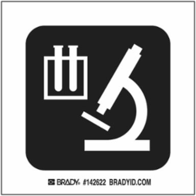 Laboratory Sign, 8" H x 8" W x 0.006" D, Polyester