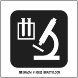 Laboratory Sign, 4" H x 4" W x 0.006" D, Polyester