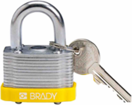 Key Retaining Steel Padlock - 5-Pin Cylinder, 1.7" W x 1.1" H, 0.75" Shackle Clearance