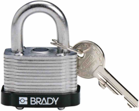Key Retaining Steel Padlock, 1.1 Inch H x 1.7 Inch W x 1 Inch D, 0.75 Inch Shackle Clearance