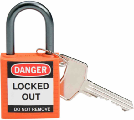 Nonconductive Compact Nylon Padlock - 5-Pin Cylinder, 1.4 Inch H x 1.2 Inch W