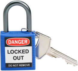 Nonconductive Compact Nylon Padlock - 1.4 in H x 1.2 in W x 0.625 in D, 5-Pin Cylinder