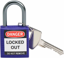 Nonconductive Compact Nylon Padlock - 5-Pin Cylinder, 1.2 Inch Wide, 1 Inch Shackle Clearance
