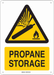 Propane Storage Sign, 14" H x 10" W x 0.035" D, Aluminum