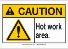Caution Sign, 10 Inch H x 14 Inch W x 0.035 Inch D, Non-Reflective Aluminum