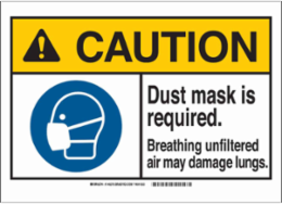 CAUTION Sign 10 in H x 14 in W, Polystyrene, Abrasion & Chemical Resistant
