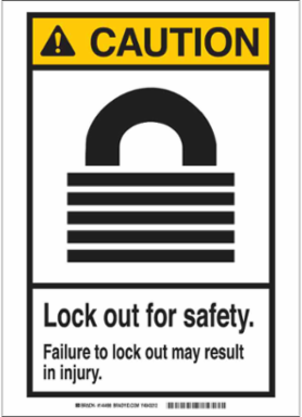 Caution Lock Out Sign 14 Inch H x 10 Inch W, Polystyrene, Outdoor Use