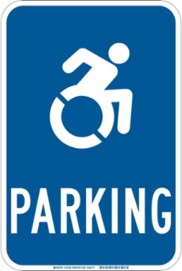 Parking Sign, 18" H x 12" W x 0.1" D, Fiberglass