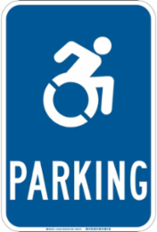 Parking Sign, 18" H x 12" W x 0.1" D, Fiberglass