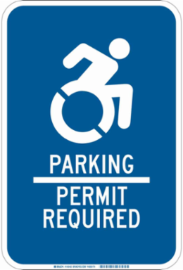 Parking - Permit Required Sign, 18" H x 12" W x 0.1" D, Fiberglass
