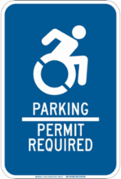 Parking - Permit Required Sign, 18" H x 12" W x 0.1" D, Fiberglass