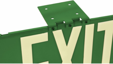 BradyGlo Exit Sign, Green, 8.75 Inch H x 15.75 Inch W, Single Sided, UL Listed