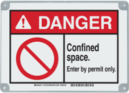 ToughWash DANGER Confined Space. Enter By Permit Only. Sign, 7" H x 10" W x 0.098" D, Polypropylene
