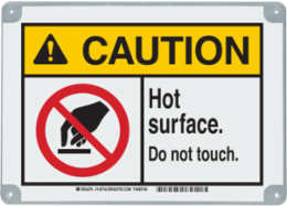 ToughWash CAUTION Hot Surface. Do Not Touch. Sign, 7" H x 10" W x 0.098" D, Polypropylene