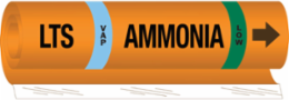 LTS VAP AMMONIA LOW Pipe Marker, 9" H x 8" W, Fits Pipes 1.5" Dia. Thru 2.375" Dia.