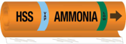 HSS VAP AMMONIA LOW Pipe Marker, 9" H x 8" W, Fits Pipes 1.5" Dia. Thru 2.375" Dia.