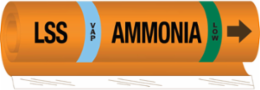 LSS VAP AMMONIA LOW Pipe Marker, 9" H x 8" W, Fits Pipes 1.5" Dia. Thru 2.375" Dia.