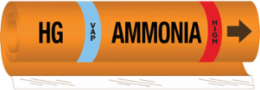 HG VAP AMMONIA HIGH Pipe Marker, 9" H x 8" W, Fits Pipes 1.5" Dia. Thru 2.375" Dia.