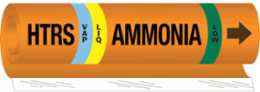 HTRS LIQVAP AMMONIA LOW Pipe Marker, 9" H x 8" W, Fits Pipes 1.5" Dia. Thru 2.375" Dia.