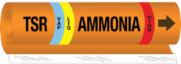 TSR LIQVAP AMMONIA HIGH Pipe Marker, 9" H x 8" W, Fits Pipes 1.5" Dia. Thru 2.375" Dia.