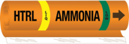 HTRL LIQ AMMONIA LOW Pipe Marker, 9" H x 8" W, Fits Pipes 1.5" Dia. Thru 2.375" Dia.