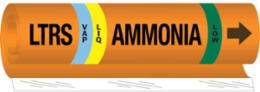 LTRS LIQVAP AMMONIA LOW Pipe Marker, 26" H x 12" W, Fits Pipes 2.5" Dia. Thru 7.875" Dia.