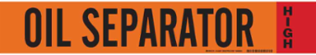 Ammonia IIAR Pipe Markers, Oil Separator, Fits Pipes 8 Inch Dia., 4 in H x 24 in W