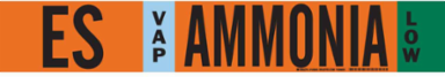 ES VAP AMMONIA LOW Pipe Marker, 2.25" H x 14" W, Fits Pipes 2.5" Dia. Thru 7.875" Dia.