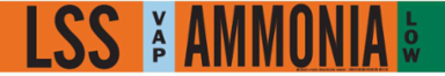 LSS VAP AMMONIA LOW Pipe Marker, 2.25" H x 14" W, Fits Pipes 2.5" Dia. Thru 7.875" Dia.