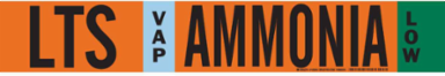 LTS VAP AMMONIA LOW Pipe Marker, 2.25" H x 14" W, Fits Pipes 2.5" Dia. Thru 7.875" Dia.