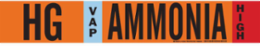 HG VAP AMMONIA HIGH Pipe Marker, 2.25" H x 14" W, Fits Pipes 2.5" Dia. Thru 7.875" Dia.