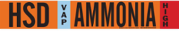HSD VAP AMMONIA HIGH Pipe Marker, 2.25" H x 14" W, Fits Pipes 2.5" Dia. Thru 7.875" Dia.