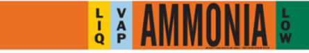 LIQVAP AMMONIA LOW Pipe Marker, 2.25" H x 14" W, Fits Pipes 2.5" Dia. Thru 7.875" Dia.