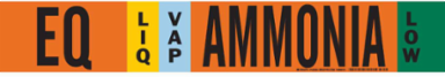 EQ LIQVAP AMMONIA LOW Pipe Marker, 2.25" H x 14" W, Fits Pipes 2.5" Dia. Thru 7.875" Dia.