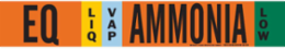 EQ LIQVAP AMMONIA LOW Pipe Marker, 2.25" H x 14" W, Fits Pipes 2.5" Dia. Thru 7.875" Dia.