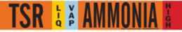 TSR LIQVAP AMMONIA HIGH Pipe Marker, 2.25" H x 14" W, Fits Pipes 2.5" Dia. Thru 7.875" Dia.