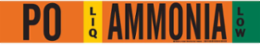 PO LIQ AMMONIA LOW Pipe Marker, 2.25" H x 14" W, Fits Pipes 2.5" Dia. Thru 7.875" Dia.