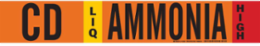 CD LIQ AMMONIA HIGH Pipe Marker, 2.25" H x 14" W, Fits Pipes 2.5" Dia. Thru 7.875" Dia.