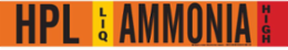HPL LIQ AMMONIA HIGH Pipe Marker, 2.25" H x 14" W, Fits Pipes 2.5" Dia. Thru 7.875" Dia.