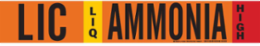 LIC LIQ AMMONIA HIGH Pipe Marker, 2.25" H x 14" W, Fits Pipes 2.5" Dia. Thru 7.875" Dia.
