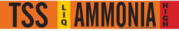 TSS LIQ AMMONIA HIGH Pipe Marker, 2.25" H x 14" W, Fits Pipes 2.5" Dia. Thru 7.875" Dia.