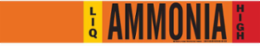 LIQ AMMONIA HIGH Pipe Marker, 2.25" H x 14" W, Fits Pipes 2.5" Dia. Thru 7.875" Dia.