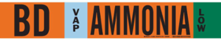 Ammonia Low Pipe Marker, 4 Inch H x 24 Inch W, Fits Pipes 8 Inch Dia. or Larger