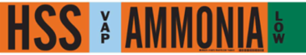 HSS VAP AMMONIA LOW Pipe Marker, 4" H x 24" W, Fits Pipes 8" Dia. or Larger
